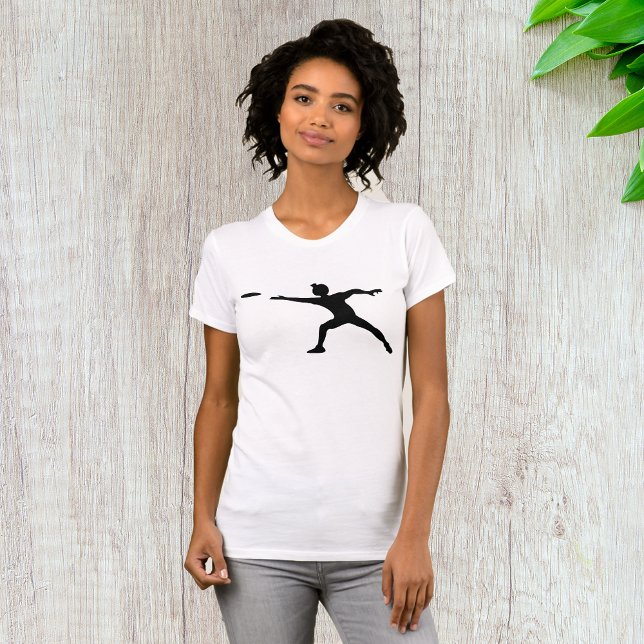 Frisbee Silhouette Womens T-Shirt (Criador carregado)