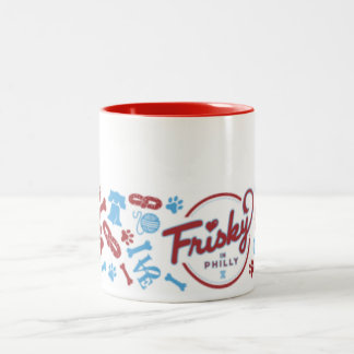 Frisky em Philly: Caneca de café do design da
