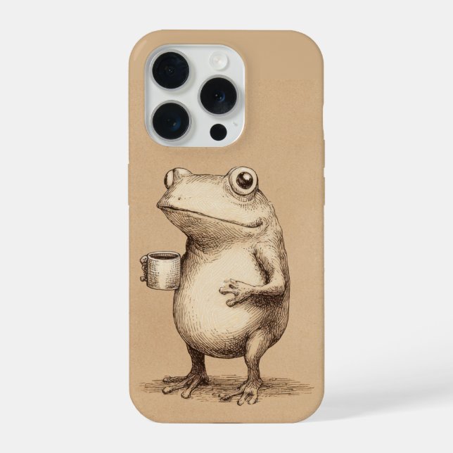 Frog with Coffee – Whimsical Vintage Animal (Verso)