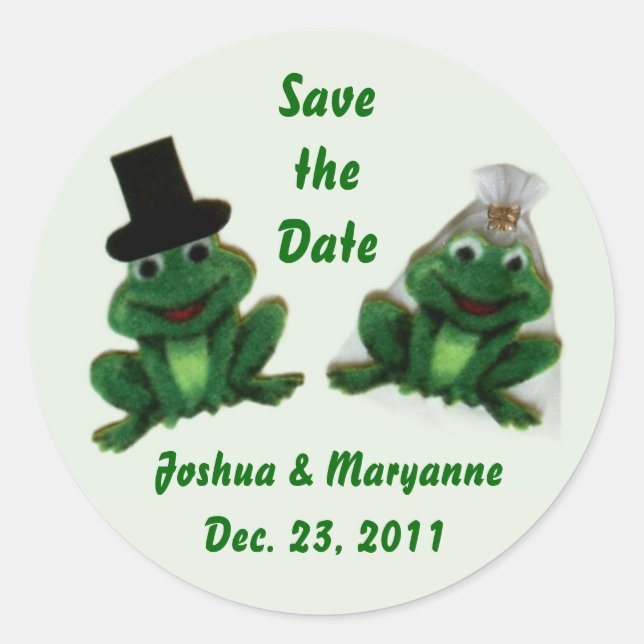 Froggy Wedding - Salvar adesivos de data (Frente)