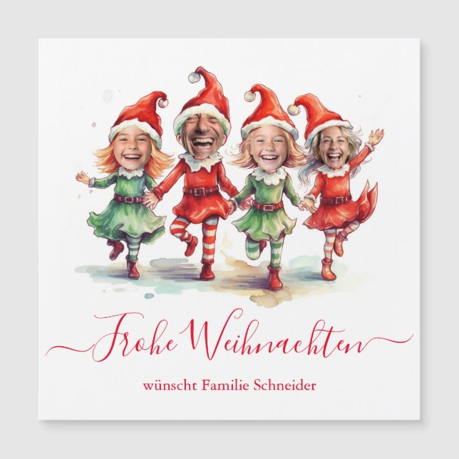 Frohe Weihnachten 4 Fotos dos elfos alemães de Nat (Frente)