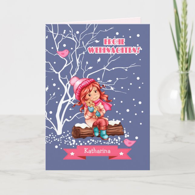 Frohe Weihnachten. Cartão de Natal em alemão (Frente)