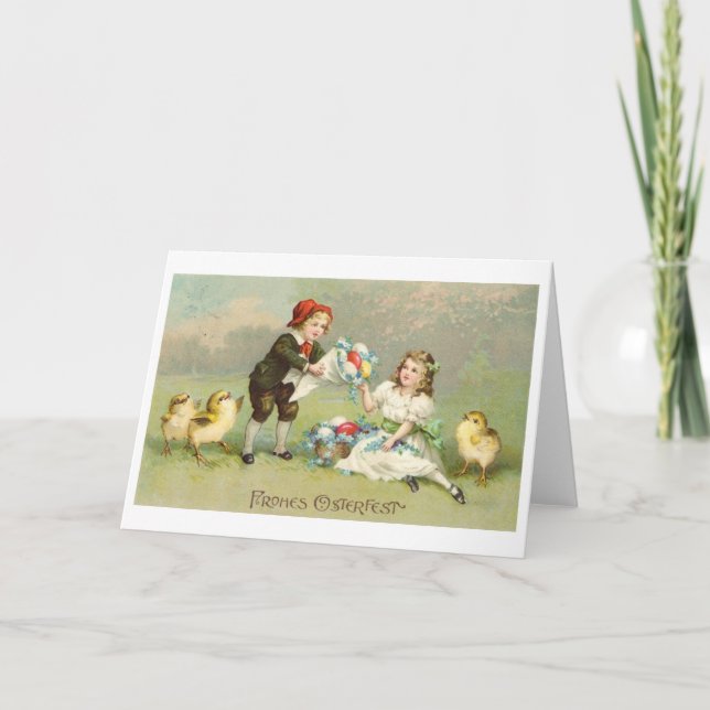 Frohes Osterfest! Cartão de páscoa alemão do (Frente)