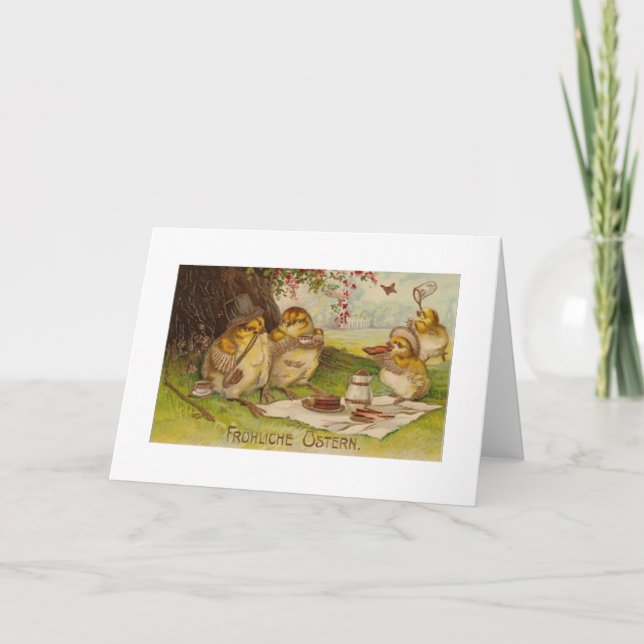 Frohliche Ostern! Cartão de páscoa alemão do (Frente)