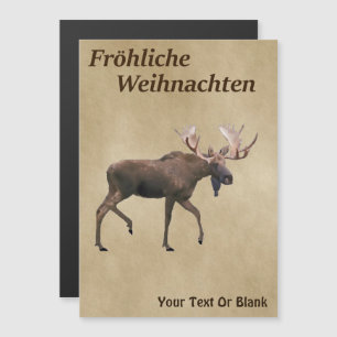 Fröhliche Weihnachten - Bull Moose No Papel Antigo