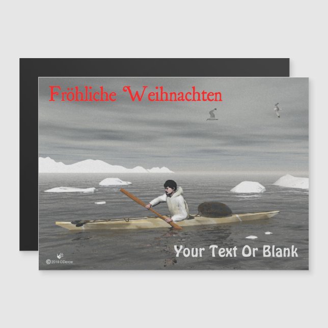 Fröhliche Weihnachten - Inuit Kayak (Frente/Verso)