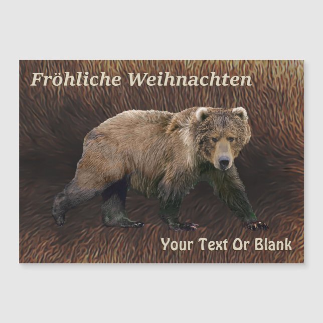 Fröhliche Weihnachten - Urso De Kodiak Com Peles D (Frente)