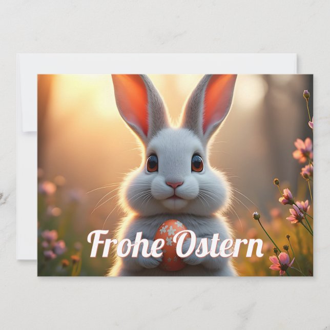 Fröhlicher Osterhase im Zauber des Frühlings (Frente)