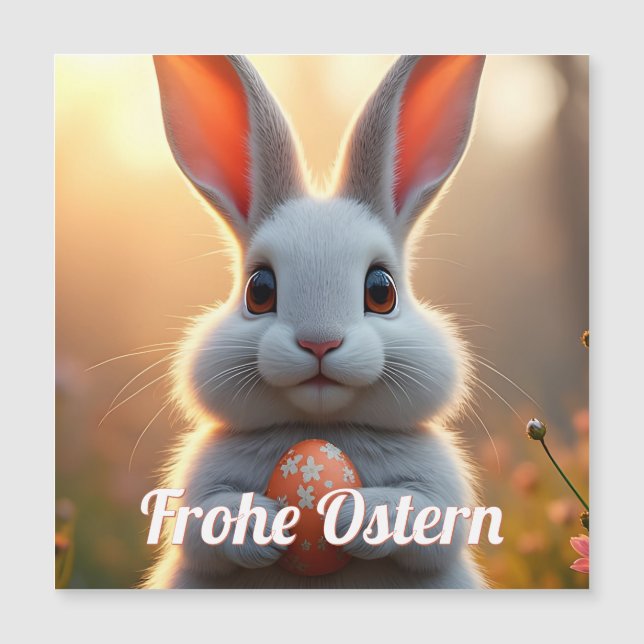 Fröhlicher Osterhase im Zauber des Frühlings (Frente)