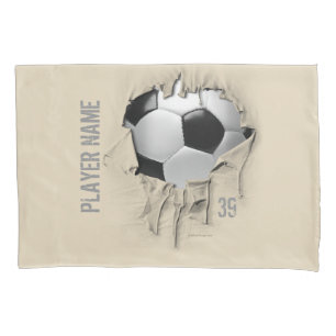 Fronha de almofada branca personalizada futebol