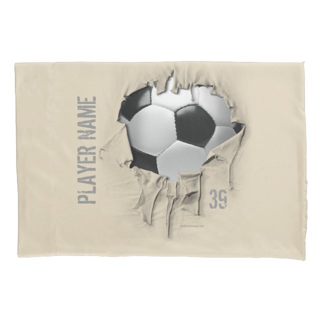 Fronha de almofada branca personalizada futebol (Frente)