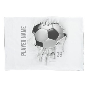 Fronha de almofada branca personalizada futebol