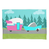 Fronha de almofada retro do campista/reboque e do