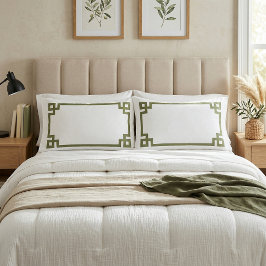 Fronteira de Chave Grega Verde Oliva Tamanho Rei