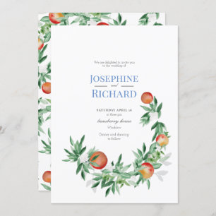 Fronteira de Fruta de verão, convite para casament