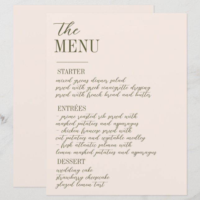 Fronteira de Ornamentado Vitoriana com o Menu Wedd (Frente/Verso)