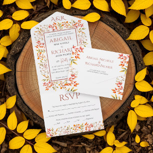 Fronteira do casamento com folhas e bagas