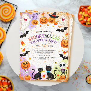 Fronteira dos elementos do Dia das Bruxas convite 