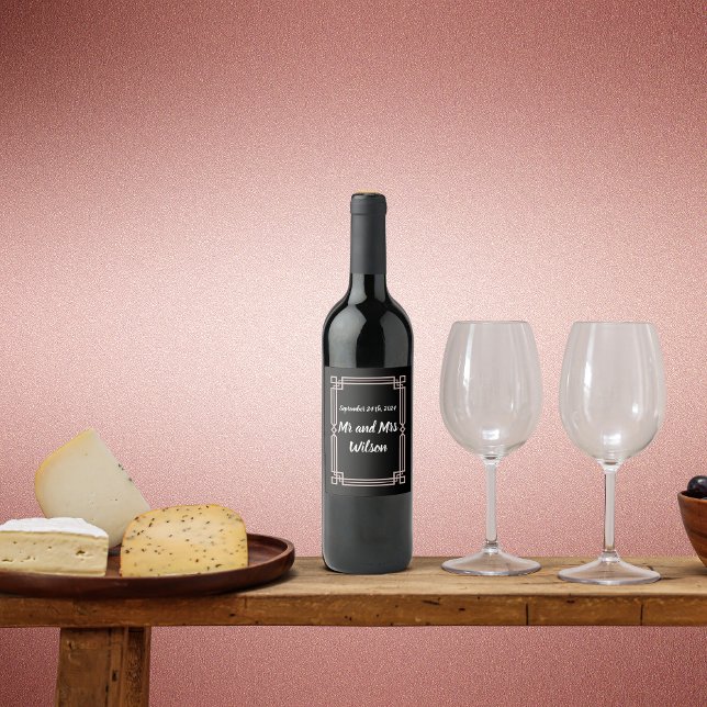 Fronteira Dourada moderna Rosa nos rótulos de vinh (Criador carregado)