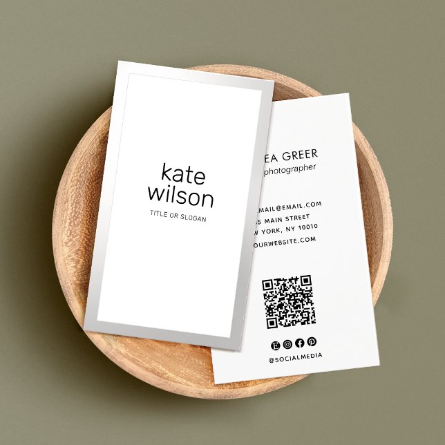 Fronteira Prateada Branca Simples Profissional (Criador carregado)