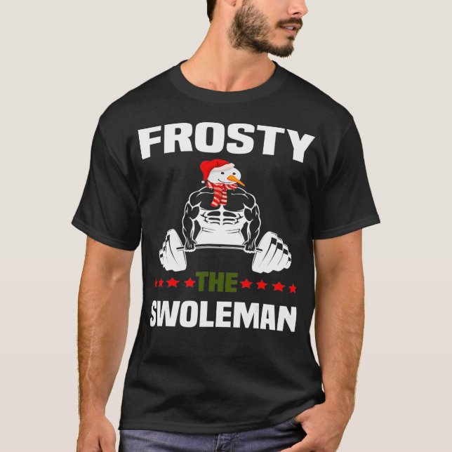 Frosty, o suéter de Natal Swoleman, Engraçado Snow (Frente)
