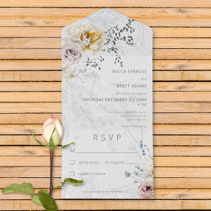 Frosty Winter Pastel Floral Moderno Sem Janto