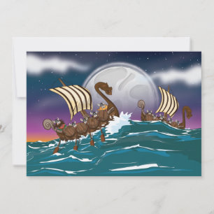 Frota de invasão de Cartoon Viking
