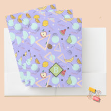 Fruit Memphis Purple Pattern