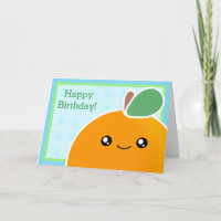 Fruta alaranjada do cartão de aniversário de