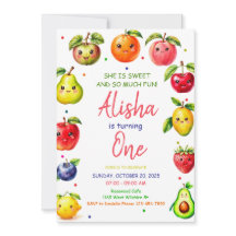 Fruta Bonita Convite de Aniversário, Festa de Verã