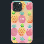 Fruta de ananás tropical por aquarela<br><div class="desc">A capa de telefone temática divertida,  entre as cinzas tropicais,  apresenta abacaxi com cor d'água em tons de turquesa,  rosa,  amarelo e laranja.</div>