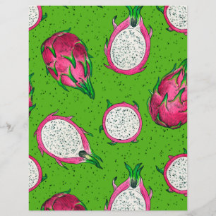 Fruta de dragão vermelho em verde