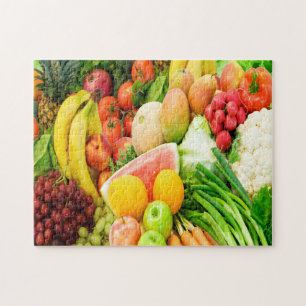 Fruta de Quebra-cabeça e legumes
