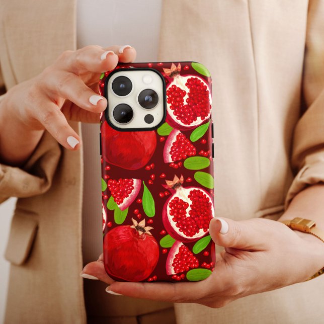 Fruta de romã vermelha | iPhone 14 Case-Mate (Criador carregado)