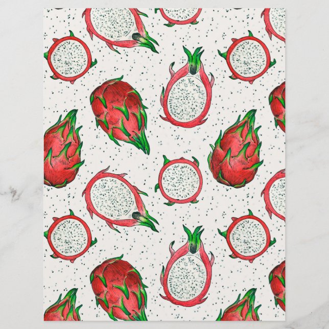 Fruta do dragão vermelho em branco (Frente)