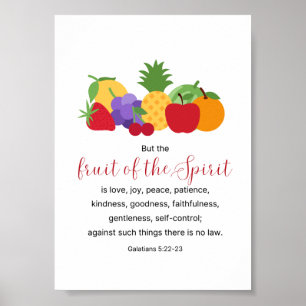 Fruta do Espírito Bíblia Cristã Verse Poster
