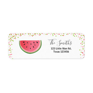 Fruta do partido do melão da etiqueta de endereç