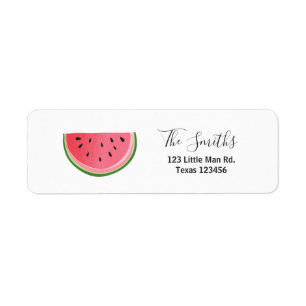 Fruta do partido do melão da etiqueta de endereç