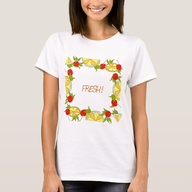 Fruta é Camisa de T-Shirt Mínima de Verão (Frente)