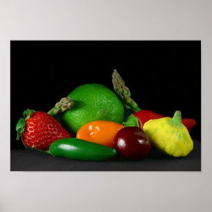 fruta e poster dos vegetais de 14,95