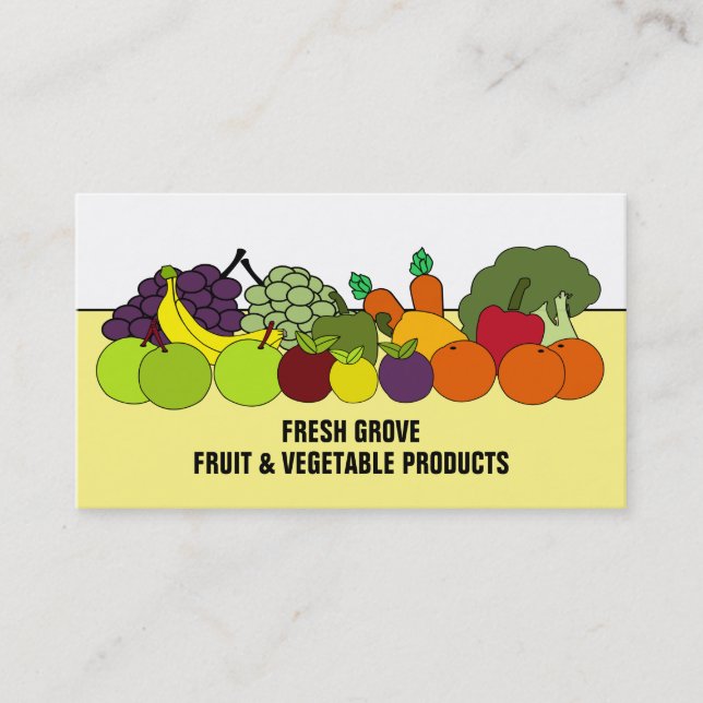 Fruta e produtos hortícolas, Cartão de visita de g (Frente)