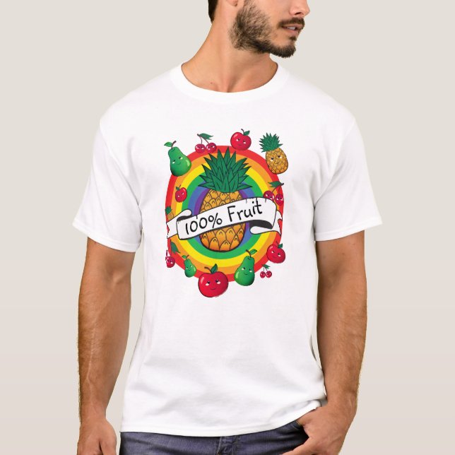 fruta kawaii T-Shirt "100% Fruta" (Frente)