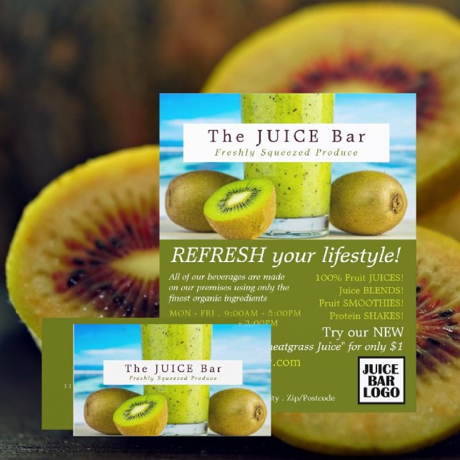 Fruta Kiwi, Panfleto Publicitário para Bares de Su (Criador carregado)