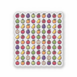 Frutas Coloridas Pixeladas Arte de 32-bits Adesivo