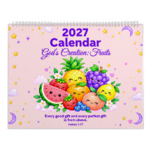 Frutas da Criação de Deus Calendário Cristão Fofo