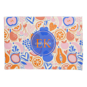 Frutas de Monograma Azul Laranja Produtos Hortícol