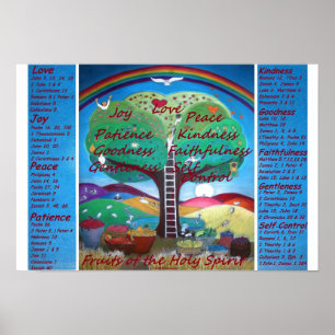 Frutas do poster do espírito com versos