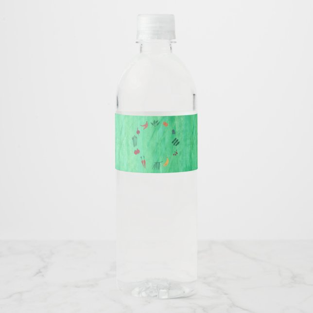 Frutas e legumes Pintura Rótulos de Garrafas de Ág (Frente)