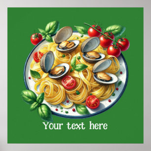 Frutos do mar bonitos personalizam poster de negóc