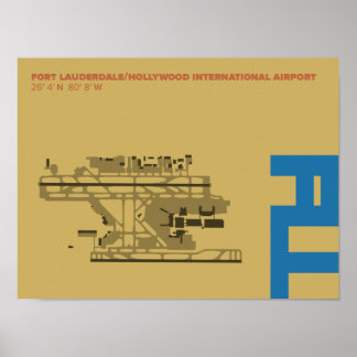 Ft. Diagrama Poster do Aeroporto de Lauderdale (FL